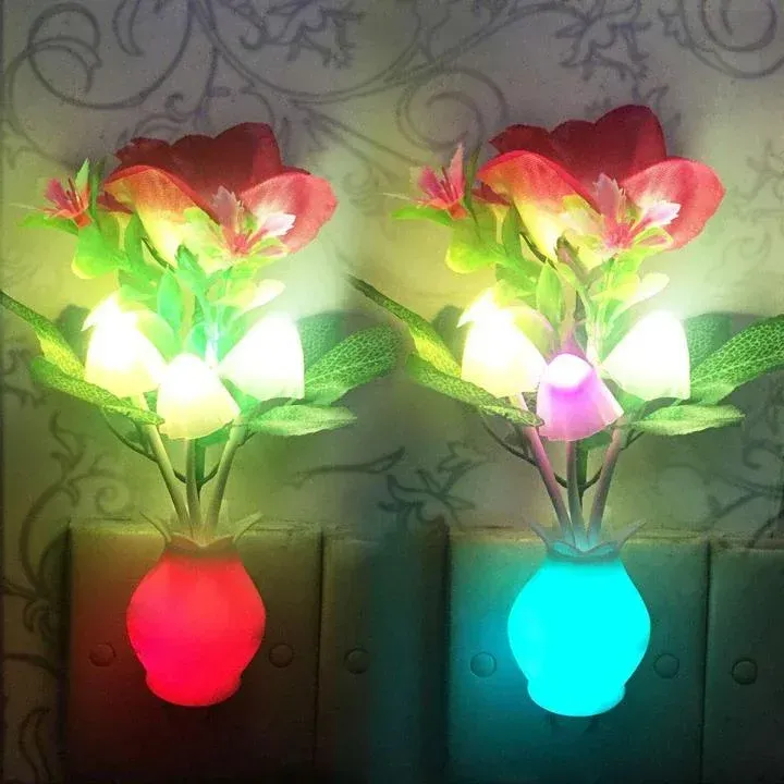 Plug-in Flower & Mushroom LED Night Light (With Dusk to Dawn Sensor)