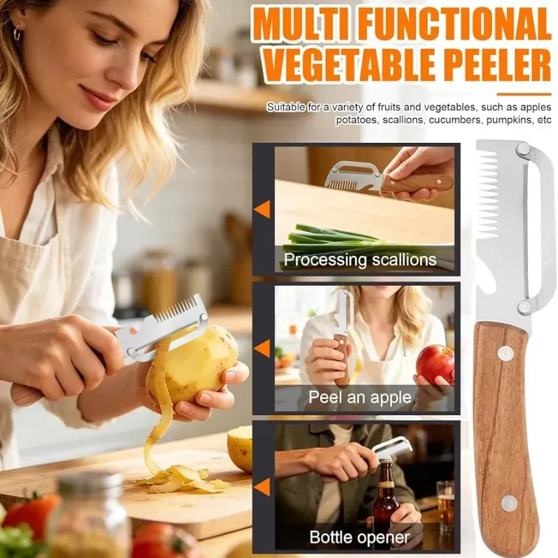 3-in-1 Multi-Functional Stainless Steel Vegetable Peeler