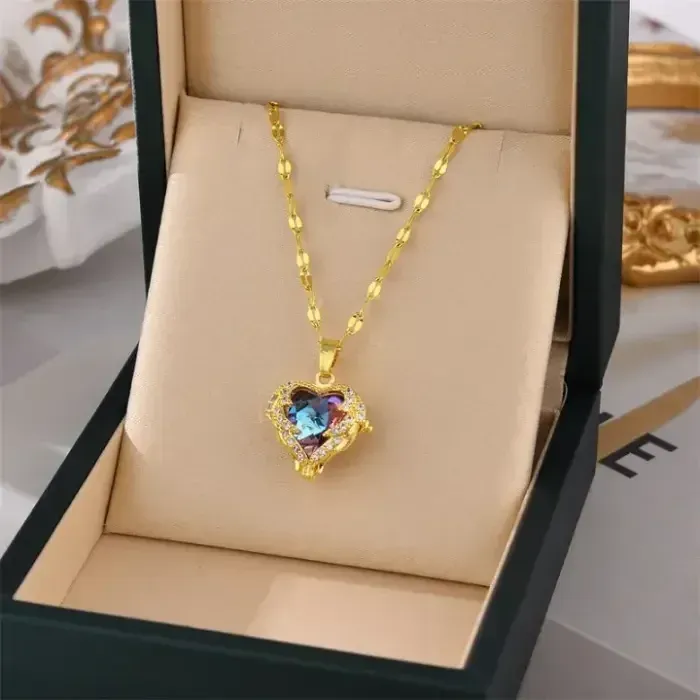 Wings Heart Pendant Necklace