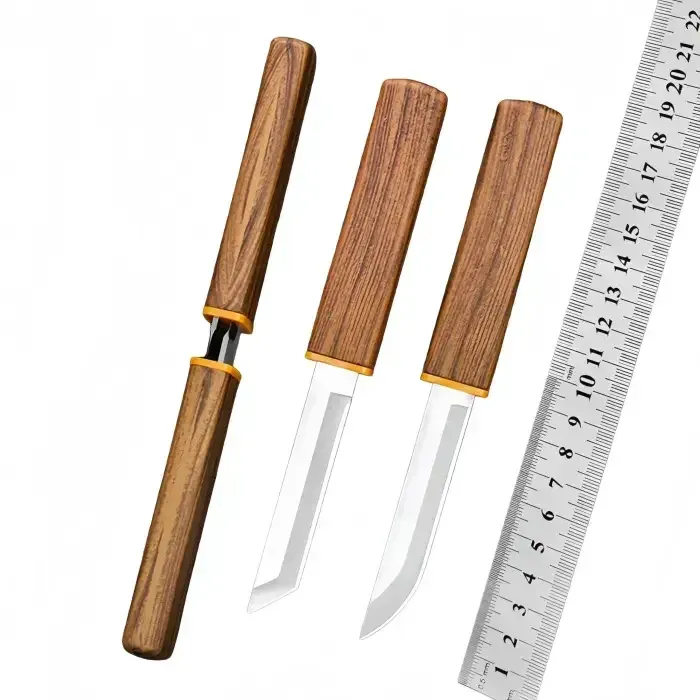 Dragon & Phoenix Double Knife Set with Wooden Sheath