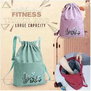 Floral Embroidery Drawstring Backpack for Women
