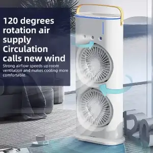 Double Head Rechargeable Cooling Fan