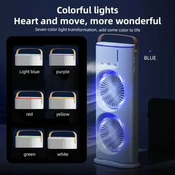 Double Head Rechargeable Cooling Fan