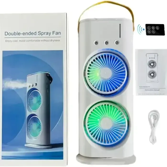 Double Head Rechargeable Cooling Fan