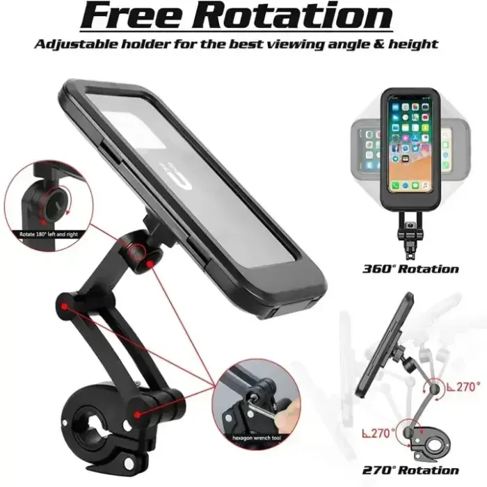 360° Waterproof Phone Holder for Bike & Motorbike