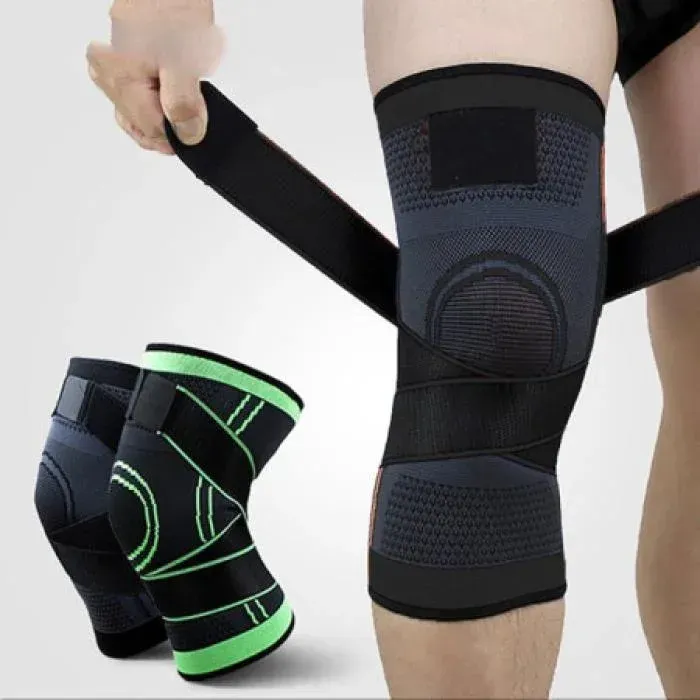 3D Elastic Knee Support Sleeve with Straps