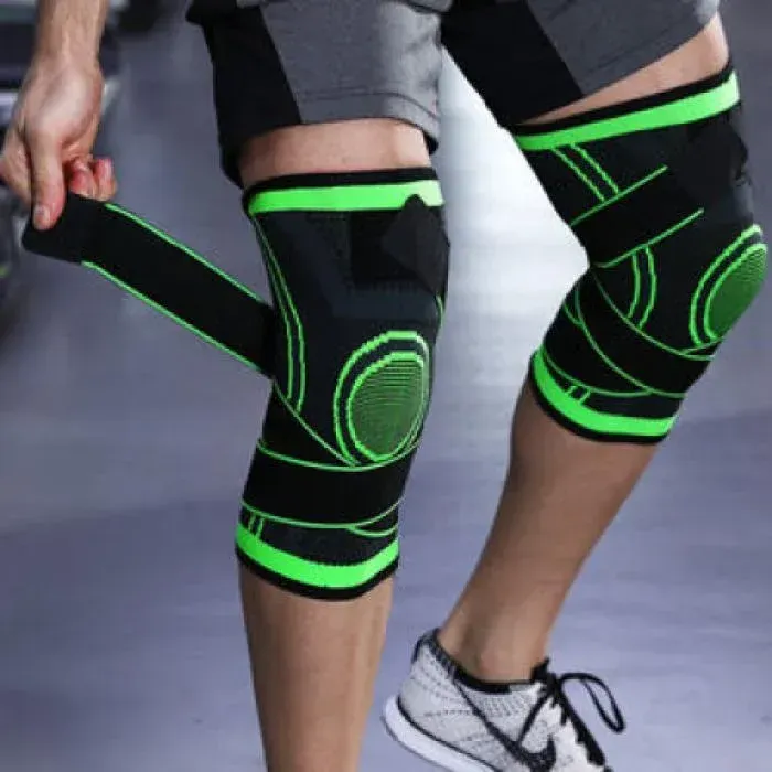 3D Elastic Knee Support Sleeve with Straps