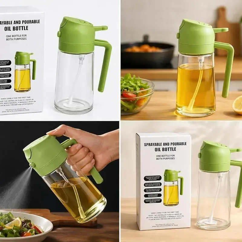 2-in-1 Oil Sprayer & Pourer Bottle for Cooking