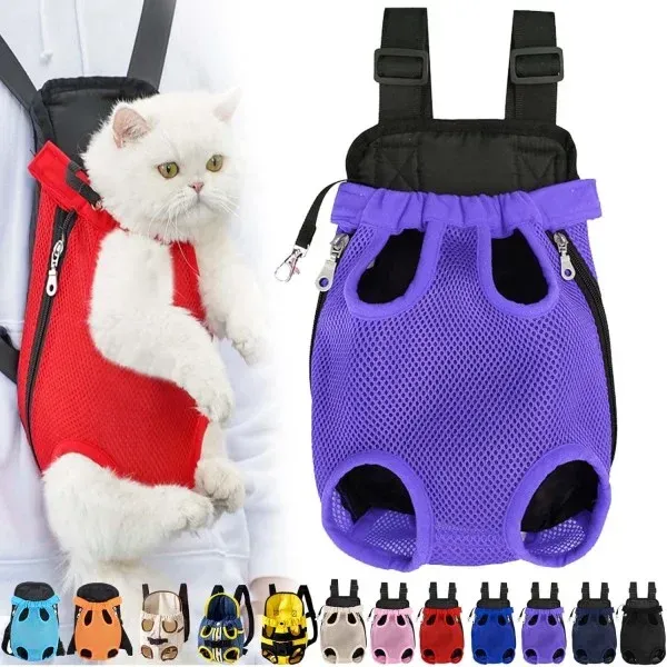 Adjustable Straps Pet Front Cat Dog Mesh Backpack Pet Shoulders Bag
