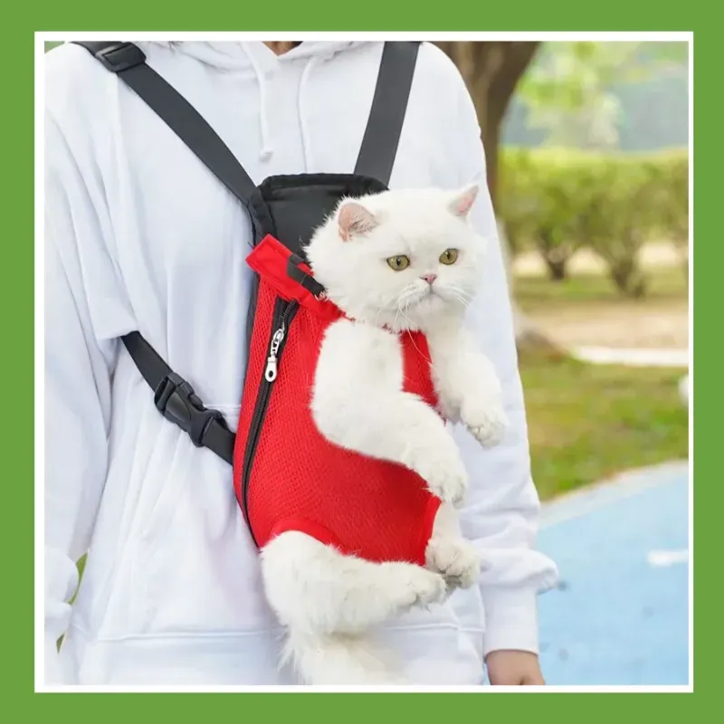 Adjustable Straps Pet Front Cat Dog Mesh Backpack Pet Shoulders Bag