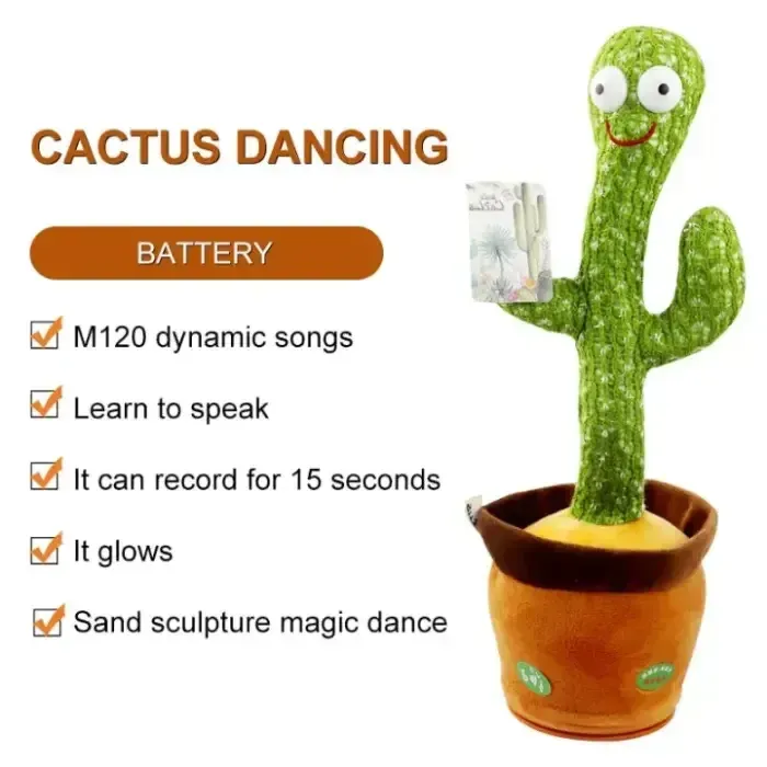 Dancing Cactus Toy - Talking & Singing Plush