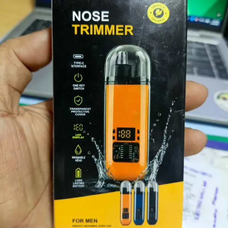 Rechargeable Mini Electric Nose & Ear Hair Trimmer with Digital Display