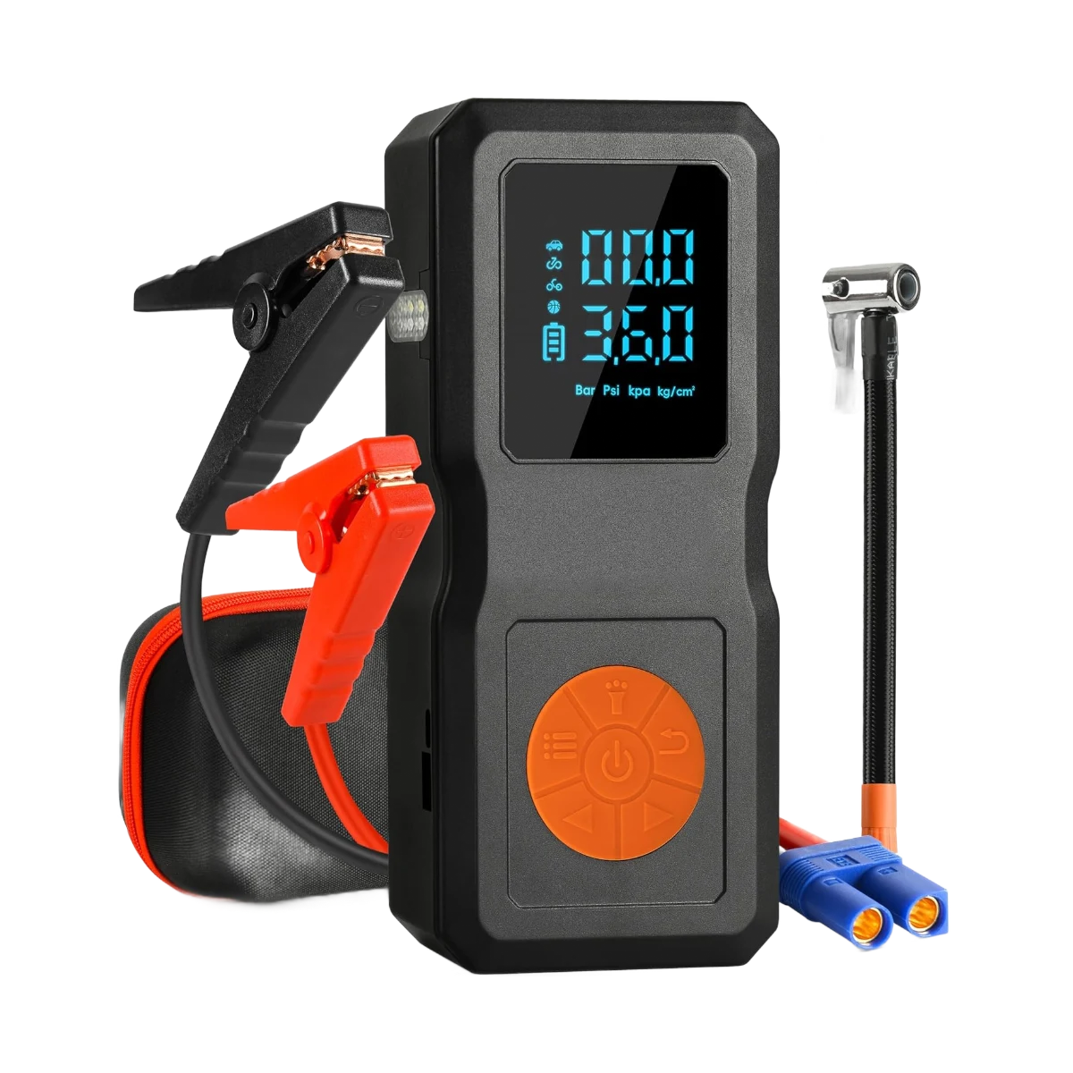 Car Battery Jump Starter with Air Compressor, Portable Jump Pack Fit for 1.5L-8L Gas & Diesel Vehicles (All 12V Batteries Car), Fast Tire Inflation & Long-Lasting Battery Jump Box Ideal Gift for Men - Ultimate Roadside Companion
