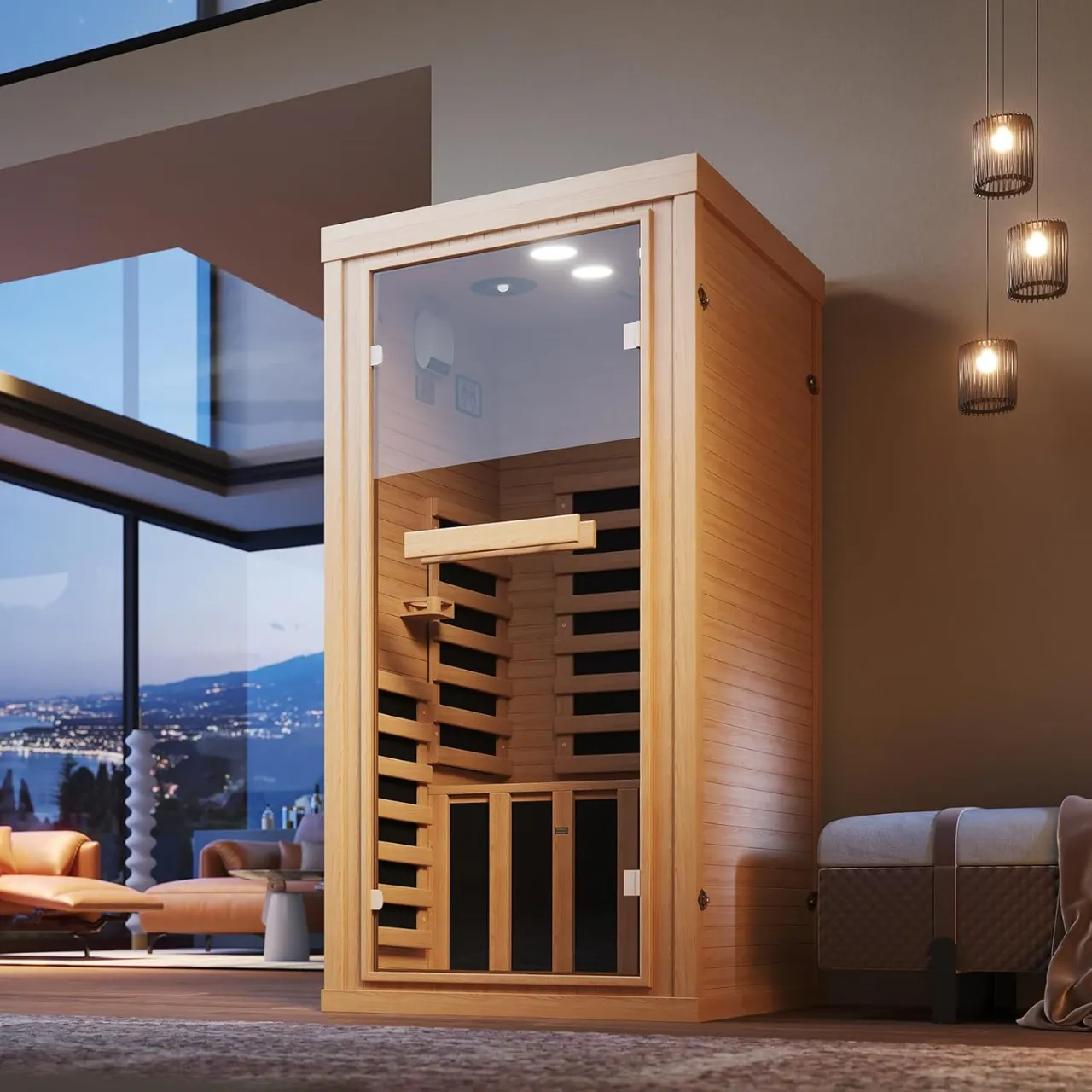 1-2 Person Far Infrared Wooden Sauna Room - Ultimate Relaxation Experience