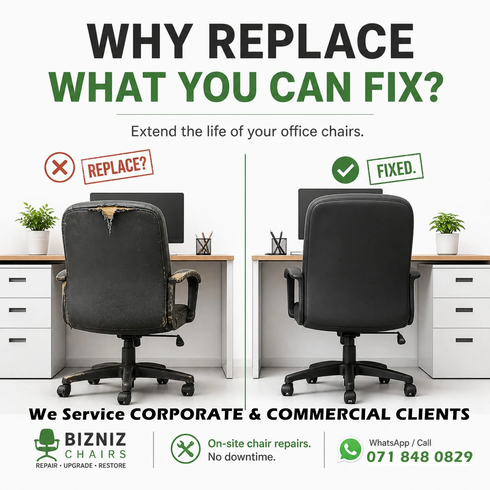 Chair fixed by Bizniz Chairs