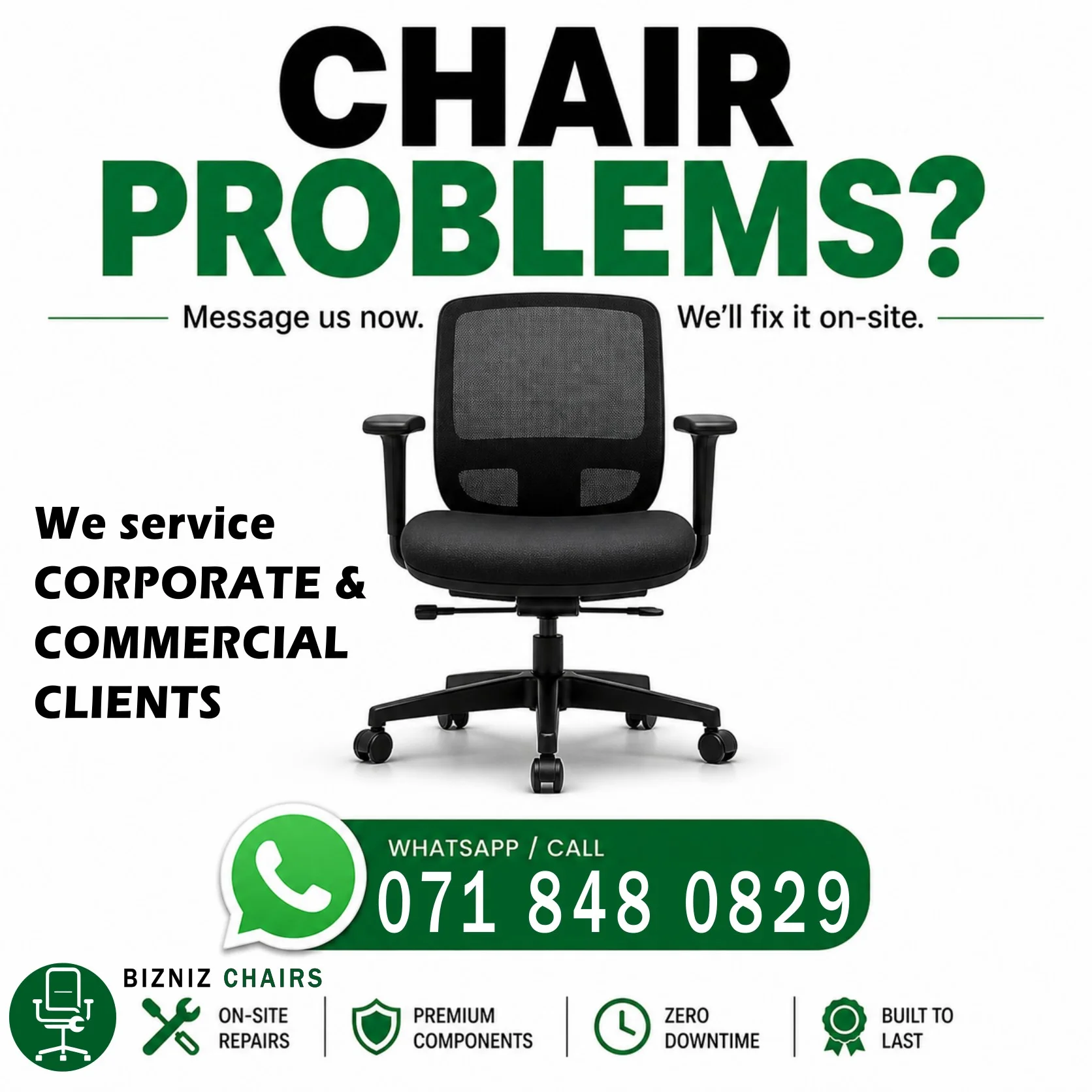 Chair problems we fix