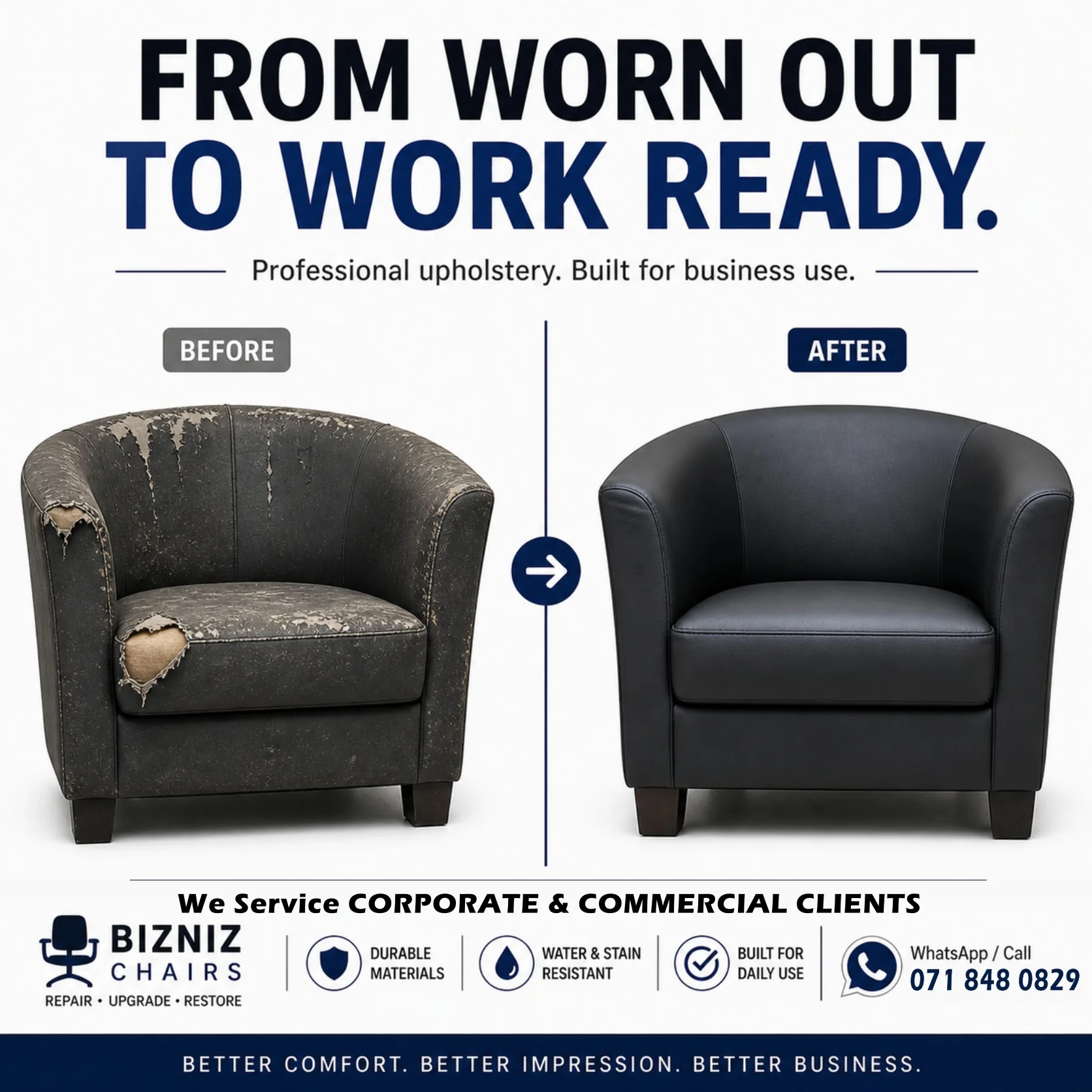 Worn out chair upholstery