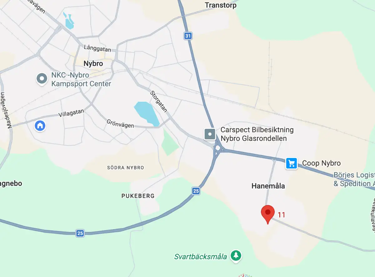 Karta som visar platsen för Nybro Kampsport Center