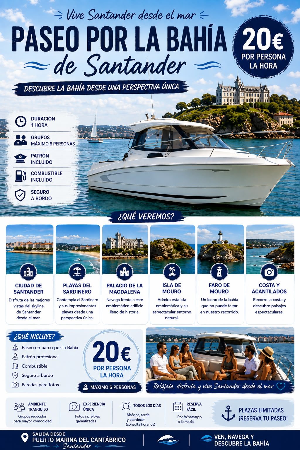 Paseo en barco por la bahia de Santander