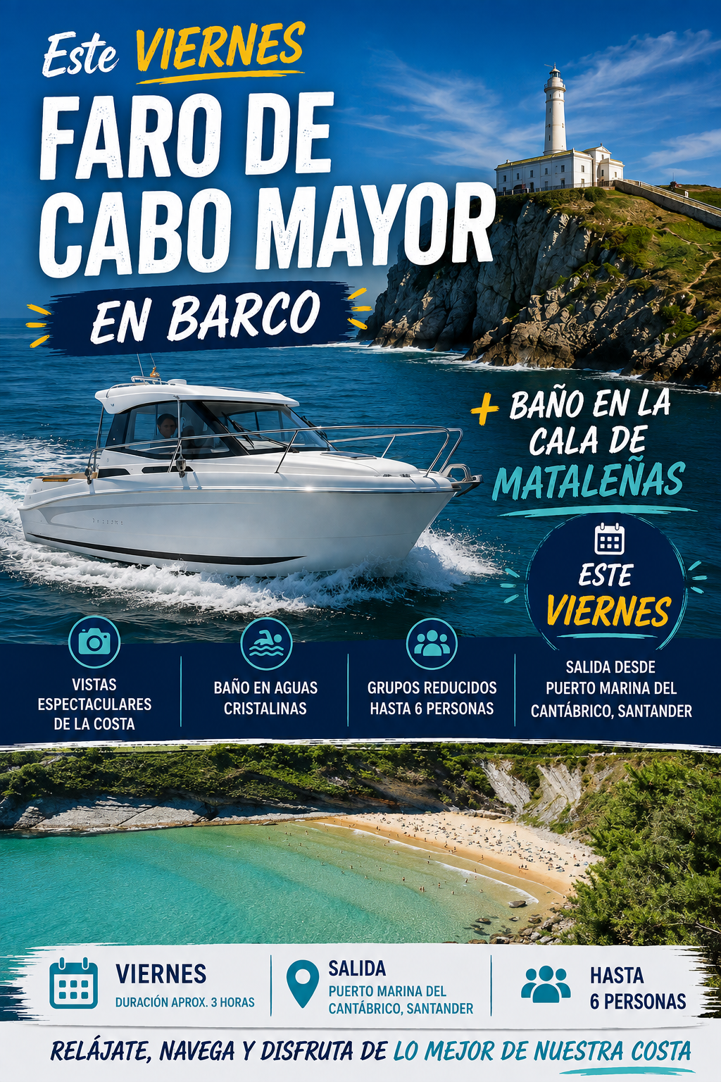 🌊 Este viernes… descubre Cabo Mayor desde el mar