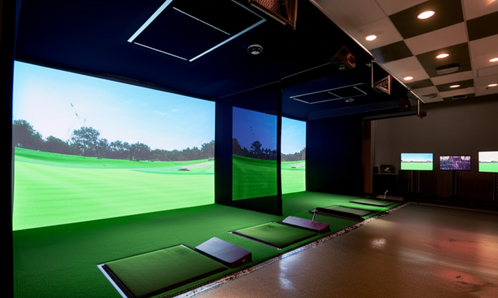 Two golf simulators