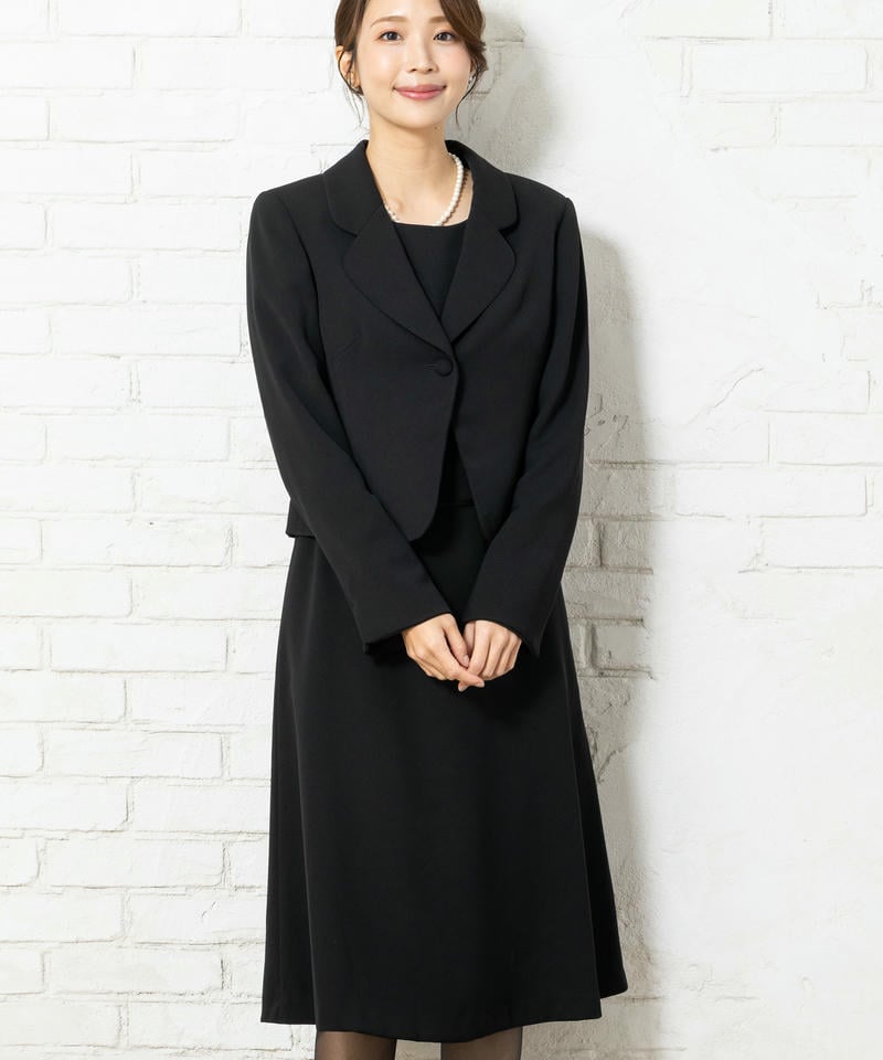 【8点セット】1つボタンラウンドテーラードジャケット&Aラインワンピース