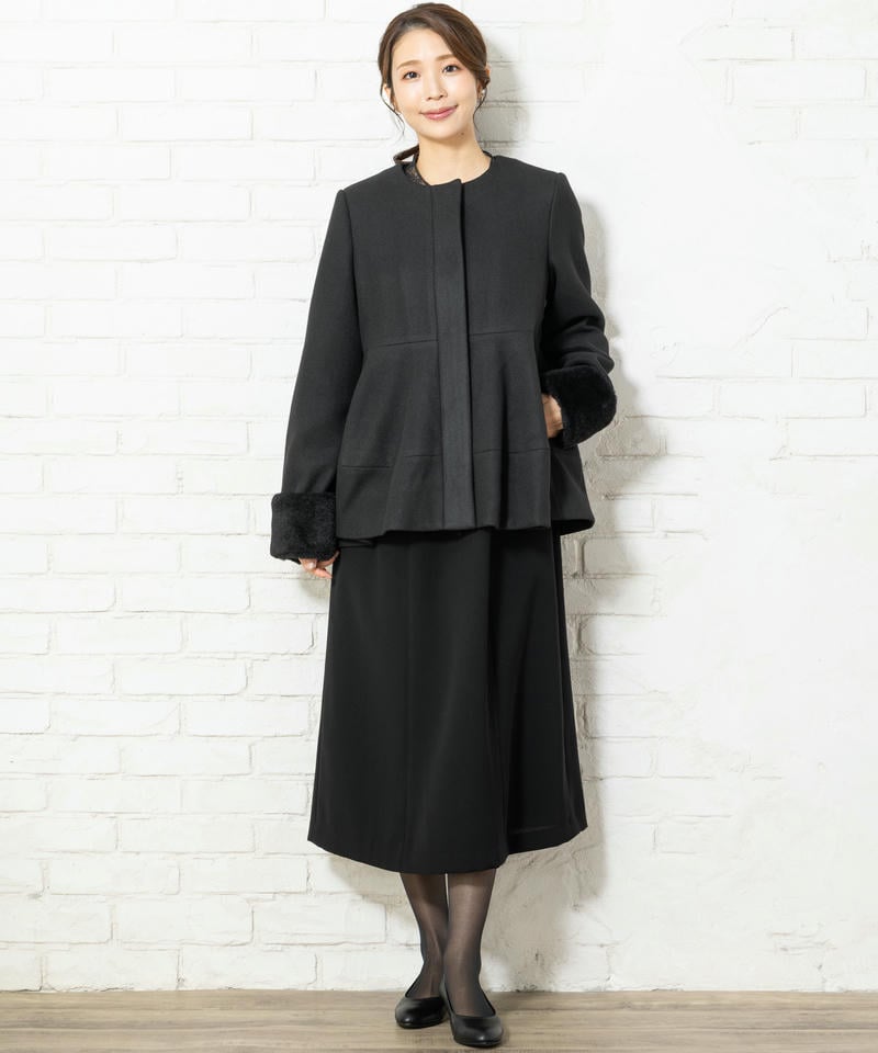 ルイルエブティック メルトンペプラムショートコート ルイルエブティック メルトンペプラムショートコート