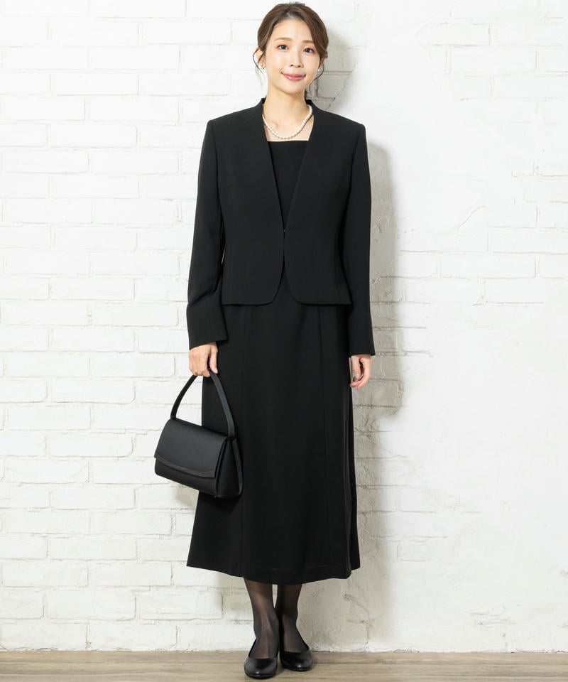 カレット ステッチデザインブラックフォーマルバッグ