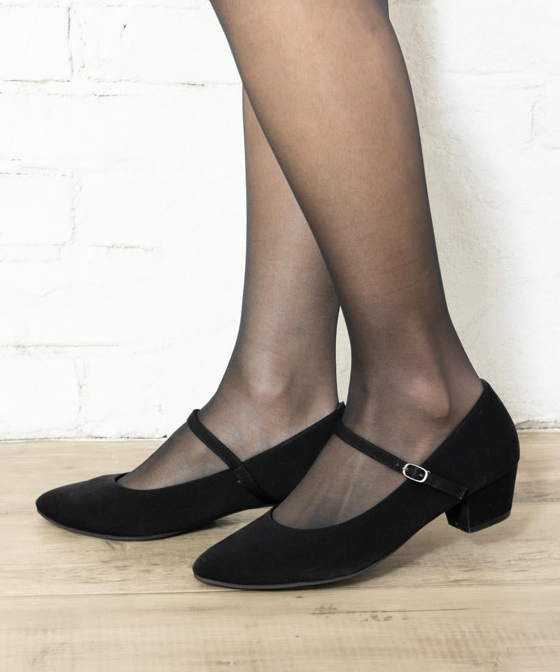 エメ ストラップ付きブラックフォーマルパンプス エメ ストラップ付きブラックフォーマルパンプス