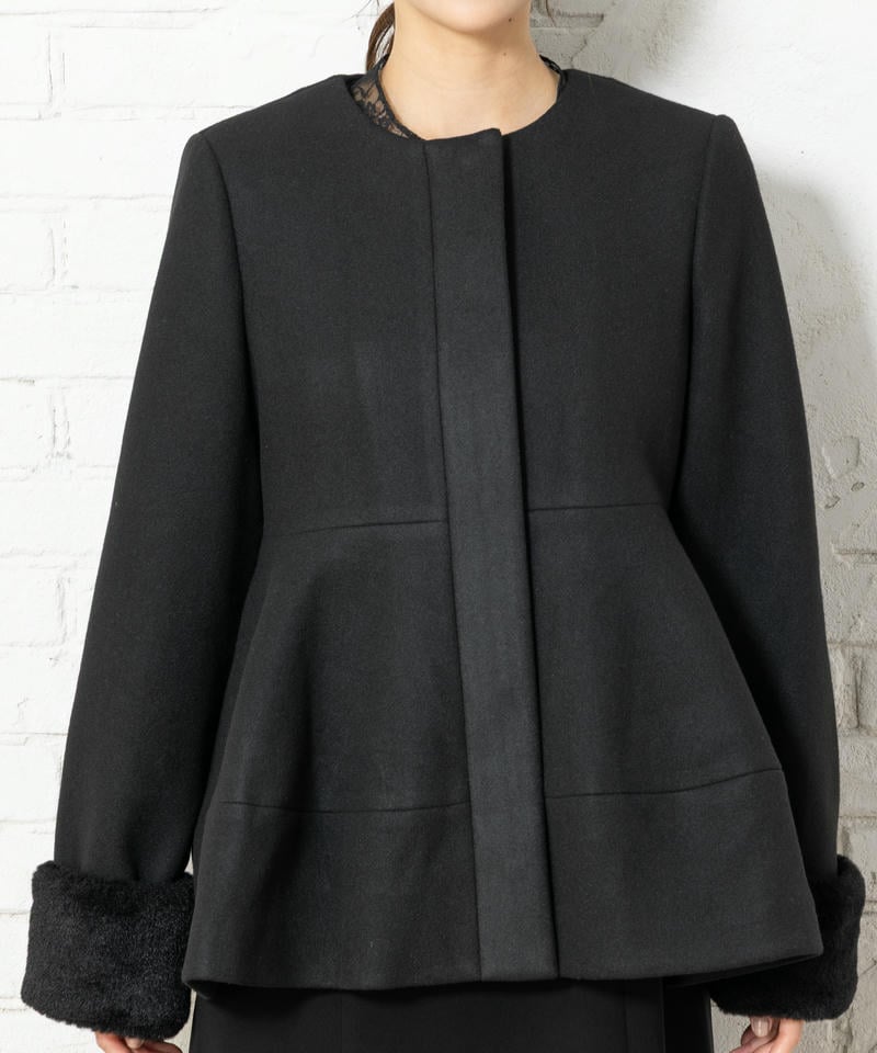 ルイルエブティック メルトンペプラムショートコート ルイルエブティック メルトンペプラムショートコート