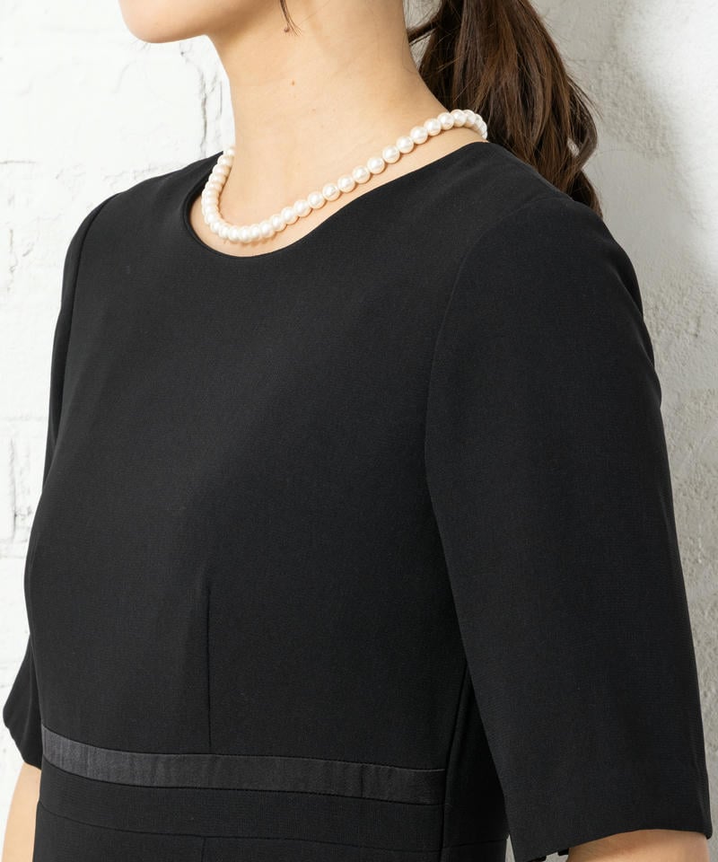 【8点セット】サテンラインベーシックブラックフォーマルアンサンブル