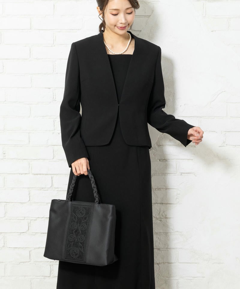 岩佐　コード刺繍三つ編み手フォーマルトートバッグ