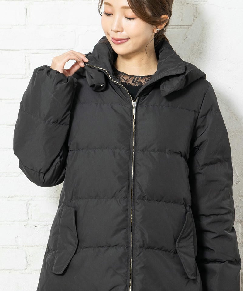 ナノユニバース　フードロングダウンコート