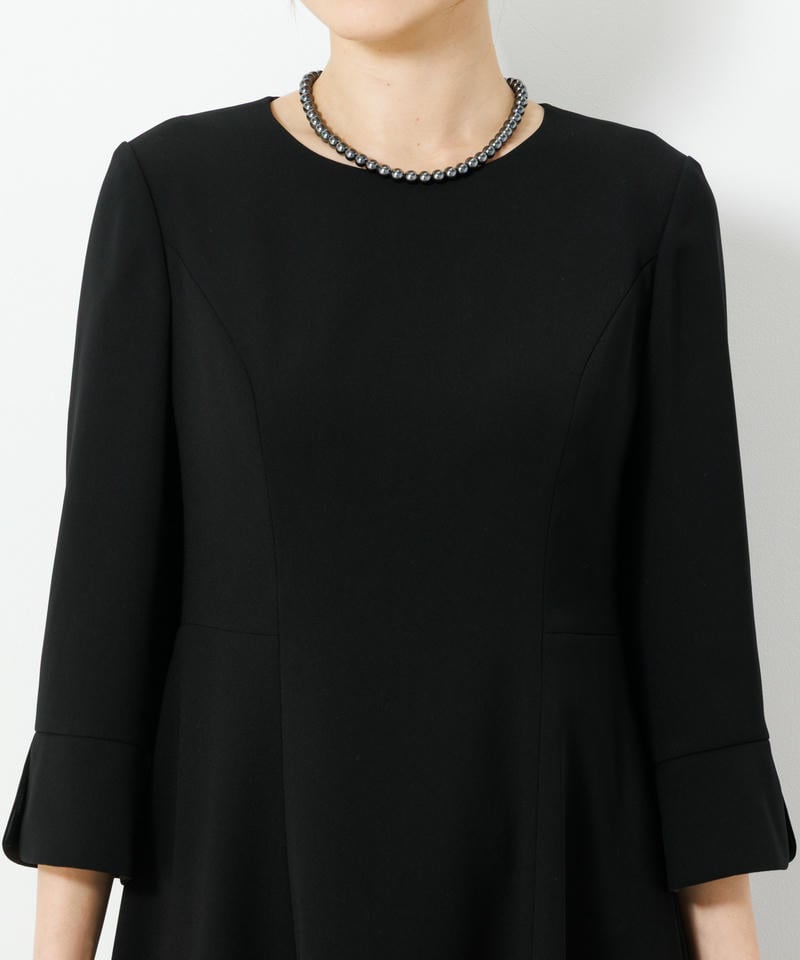 アンフィニ　ベーシックノーカラージャケット＆ロングフレアーワンピース