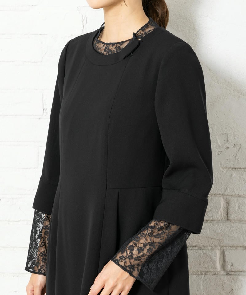 アンフィニ　ラッセルレース使いロングフレアーワンピース