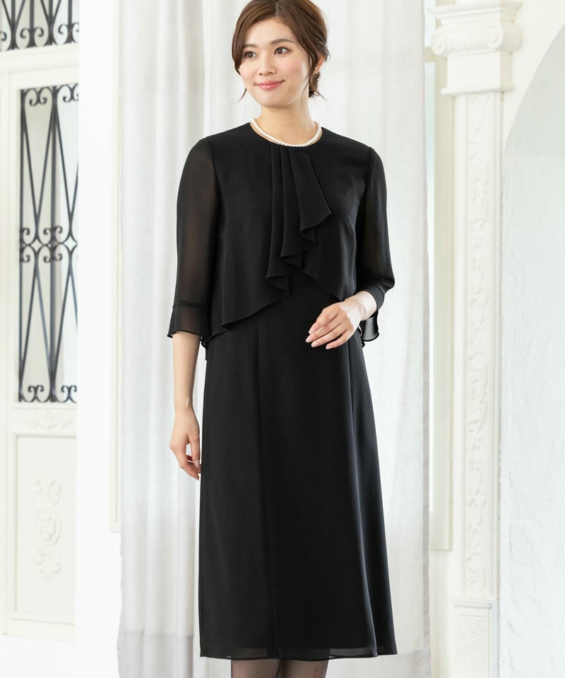 アンフィニ　【春夏用・7点セット】ラッフルフリル・ドレープワンピース/M(9号)