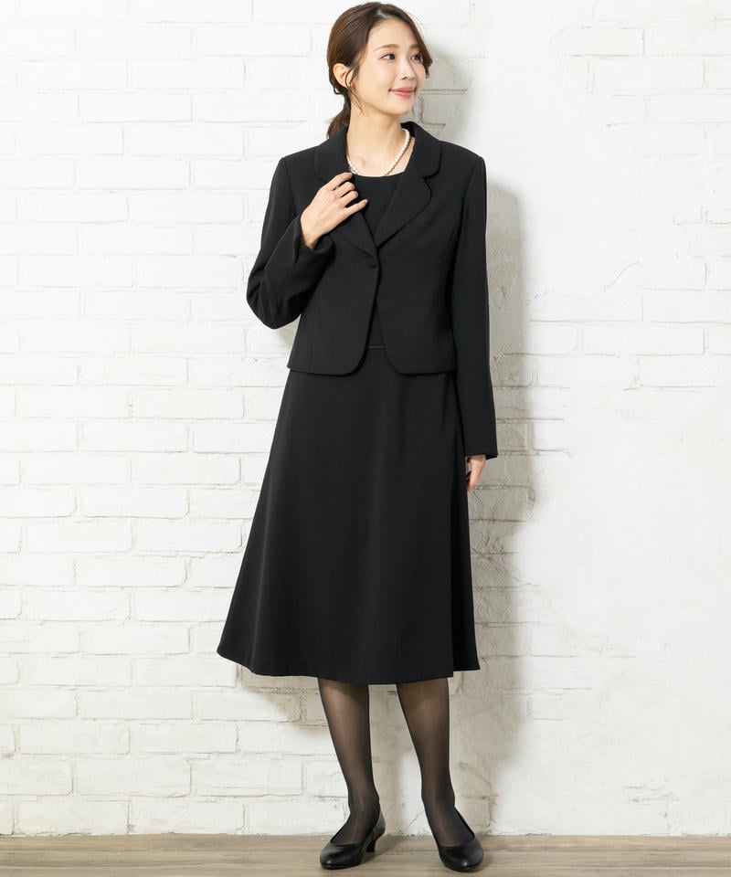 【8点セット】1つボタンラウンドテーラードジャケット&Aラインワンピース