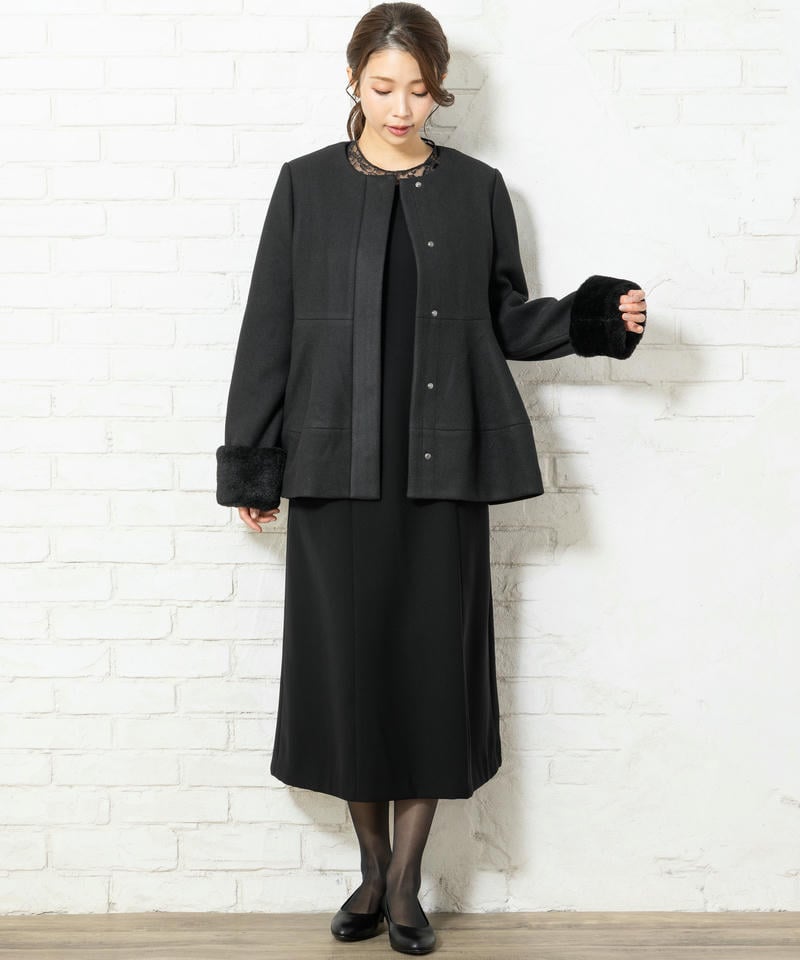 ルイルエブティック メルトンペプラムショートコート ルイルエブティック メルトンペプラムショートコート