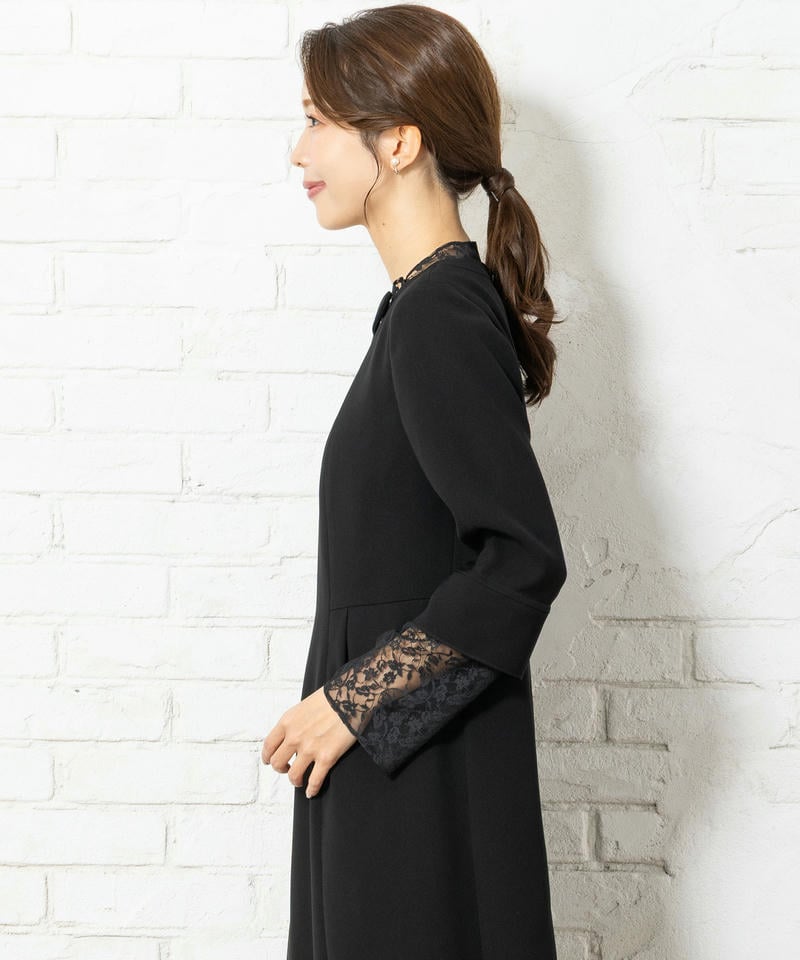 アンフィニ　ラッセルレース使いロングフレアーワンピース