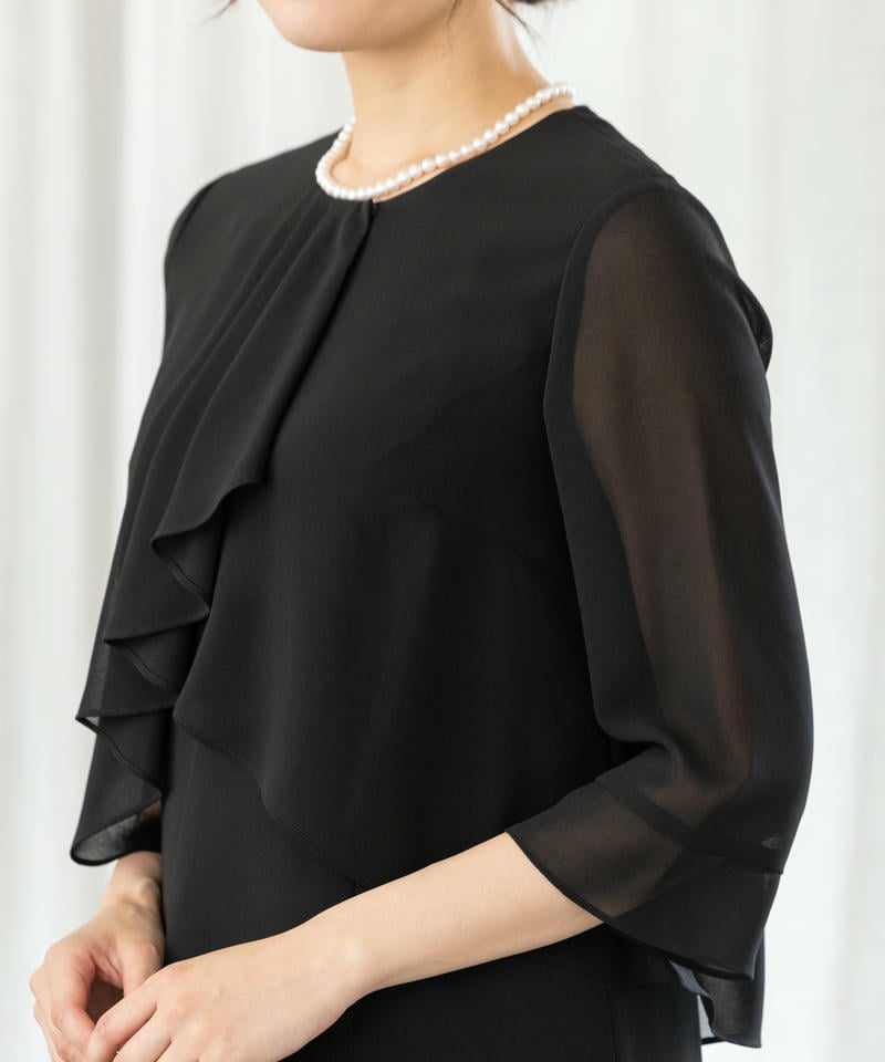 アンフィニ　【春夏用・7点セット】ラッフルフリル・ドレープワンピース/M(9号)