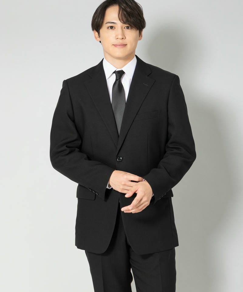 【メンズ夏喪服7点セット】レギュラーフィット・サマーフォーマルスーツ&小物5点セット