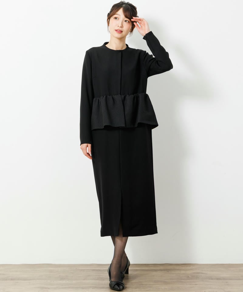 ラネリ ペプラムデザインセットアップ風ワンピース ラネリ ペプラムデザインセットアップ風ワンピース