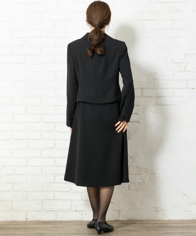 【8点セット】1つボタンラウンドテーラードジャケット&Aラインワンピース