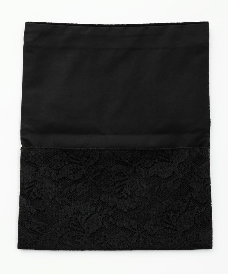 二重仕立てレース袱紗　ブラック