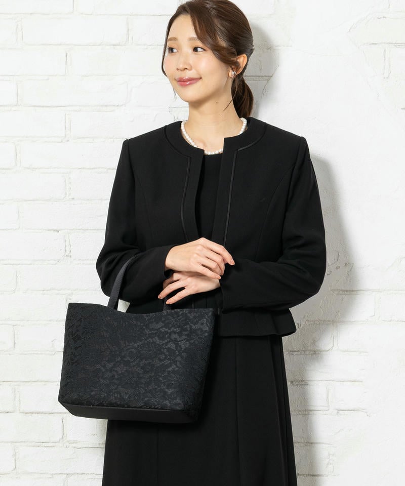 カレット　総レースソフトトートバッグ