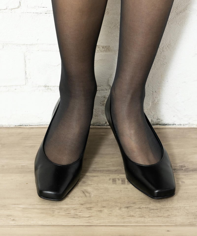 リーガル　F04M スクエアトゥレザープレーンパンプス