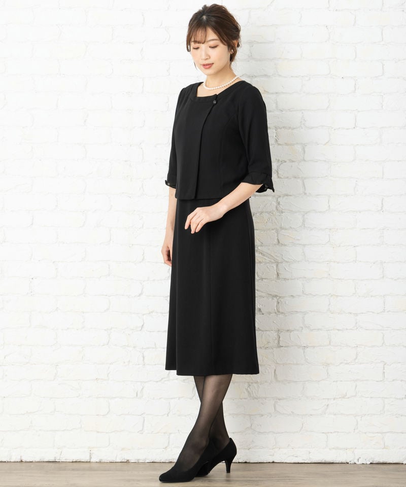 キーネックカラージャケット&ロングブラウスワピース/M(9号) キーネックカラージャケット&ロングブラウスワピース/M(9号)