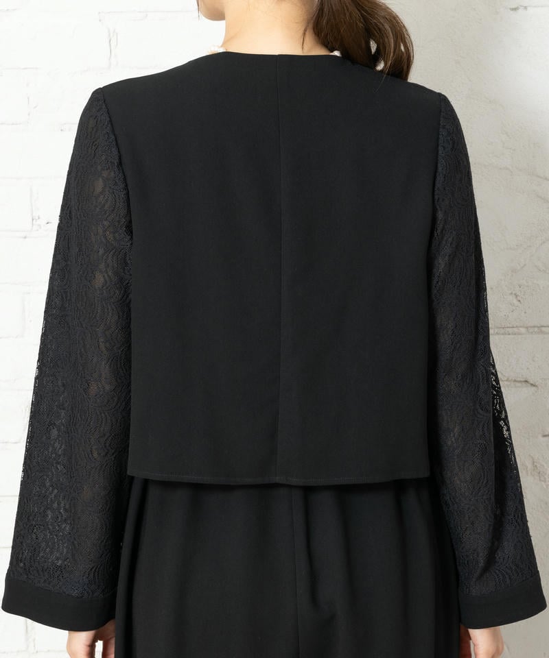 エメ　レーススリーブパンツスタイルオールインワン