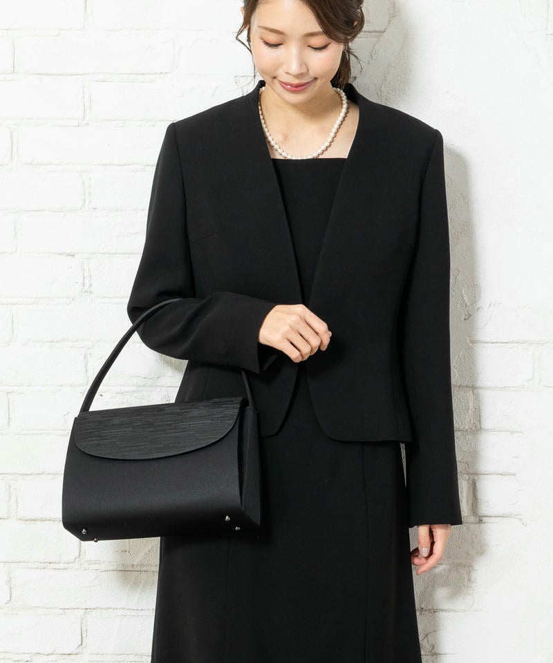 アンフィニ　かすりグログランフォーマルバッグ