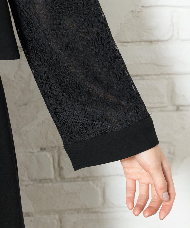 エメ　レーススリーブパンツスタイルオールインワン